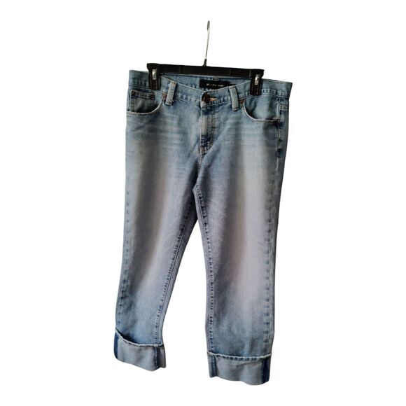 Calvin Klein Women's jeans Blue Cropped Cuffed Medium Wash Denim Jeans Size 10 - Picture 1 of 11